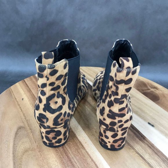 UnionBay Leopard Print Block Heel Chelsea Boots Womens Size 6 - Picture 4 of 7
